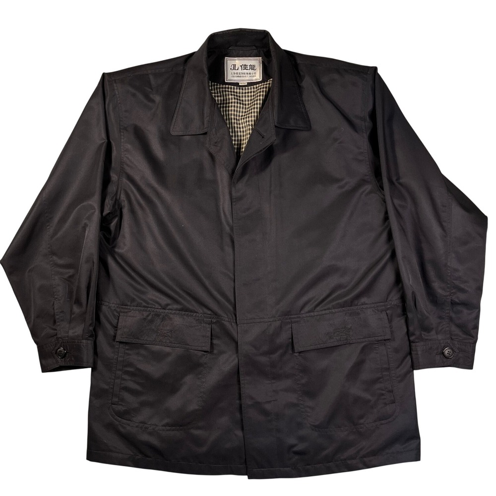 Men's Black Lightweight Utility Field Jacket Plaid Lined 185/100A XL